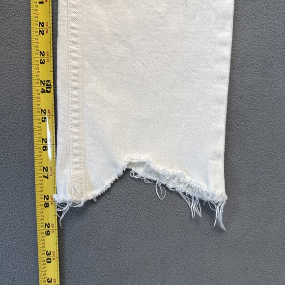 Mother Jeans Womens 29 Ivory Flirt Chew Unnatural Acts Mid Rise Distressed - Picture 11 of 14